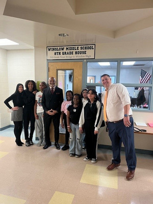 Interim Superintendent Mr. Pease Meets with 7th Grade Journalism Students